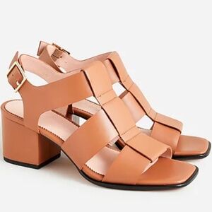 J Crew Leather Block Heel Sandals, Size 7.5